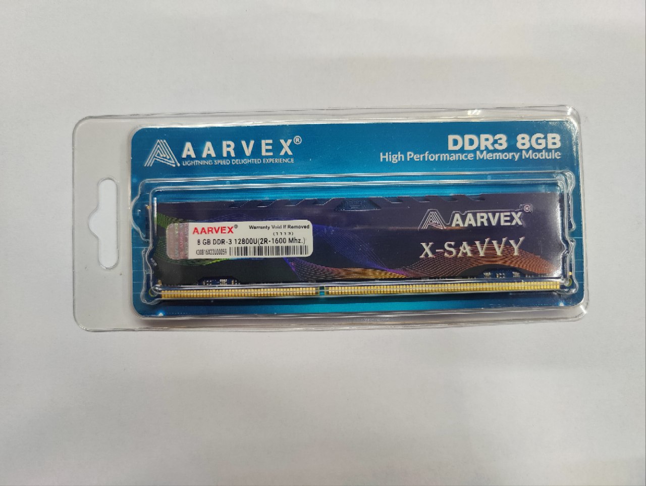 AARVEX DESKTOP RAM 8GB DDR3 1600 MHZ X-SAVVY